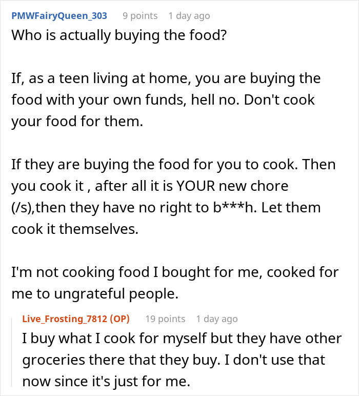 Teen Can't Keep Up With Family's Food Preferences, Starts Cooking Only For Himself, It Angers Family