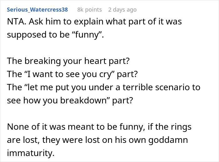 "My Husband's Jaw Hit The Floor": Wife Throws Rings In The Ocean After Husband's Cruel 'Prank' "My Husband's Jaw Hit The Floor": Wife Throws Rings In The Ocean After Husband's Cruel 'Prank'