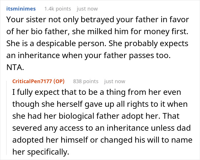 “[Am I The Jerk] For Refusing To Support My Sister After Dad Told Her He Regrets Being Her Dad?” - 25