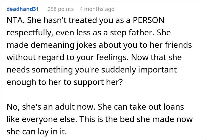 Man Is Tired Of Stepdaughter Making Fun Of Him, Refuses To Fund Her College Tuition In Return - 20