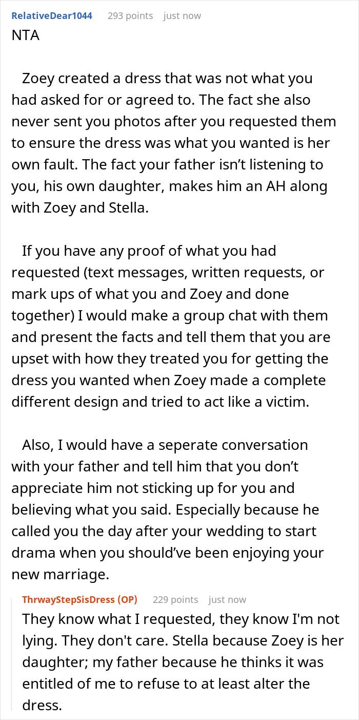 &ldquo;[Am I The Jerk] For Not Wearing The Wedding Dress My Stepsister Handmade For Me?&rdquo;
