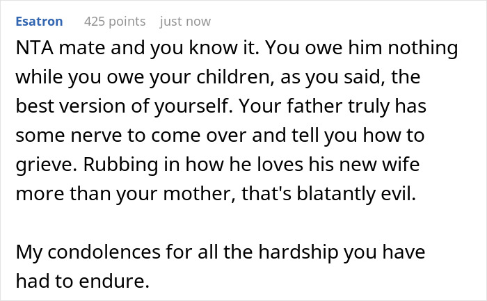 Dad Gets Upset With Son Who Lost His Wife For Judging His Decisions When He Himself Was Widowed  - 20
