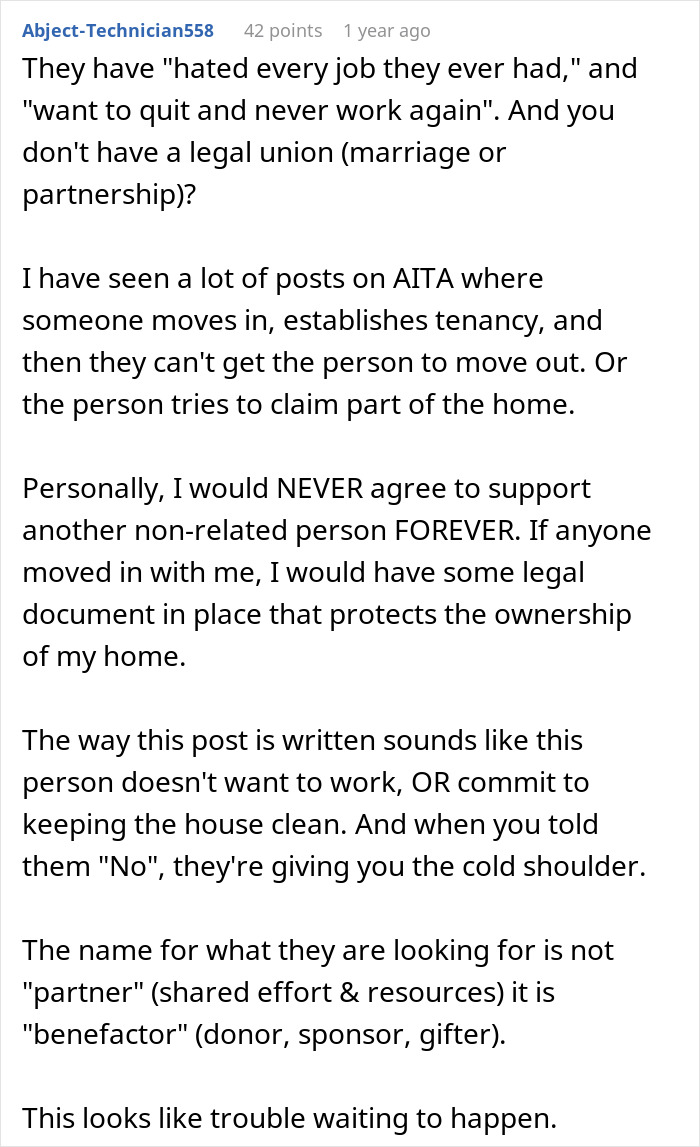 Person Happy To Have A SAH Partner If They Commit To 40 Hours Of Chores, Drama Ensues - 20