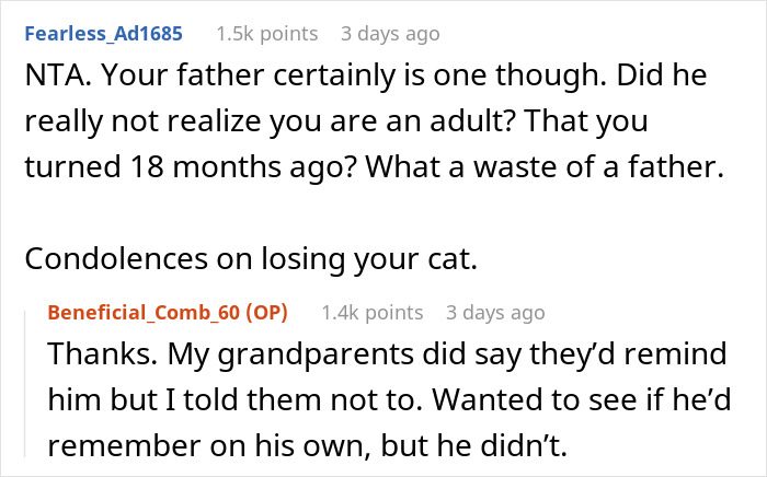 Son Shuts Down Dad Wanting To Forcibly Visit By Saying That Visitation Rights Apply Only Until 18YO