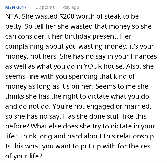 "I've Never Been So Disgusted With Her": GF Cooks Guy Steaks, Pretends She's An Idiot