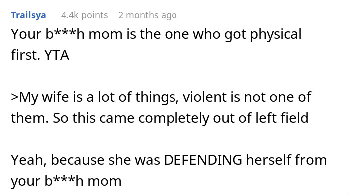 Woman hands husband divorce papers after he ignored insults from his mom for too long.