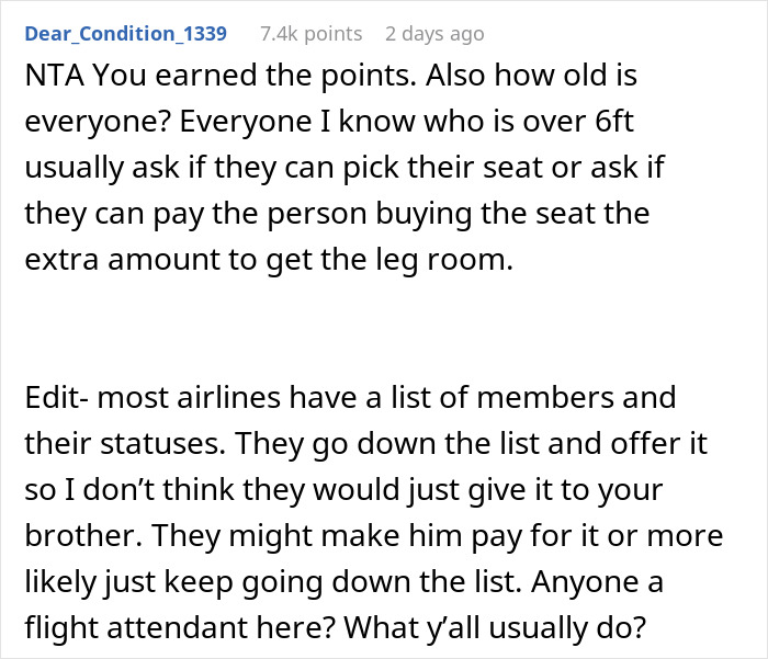 Sis Got A Free Upgrade To First Class On Long Flight, Family Is Furious She Didn’t Give It To Bro Sis Got A Free Upgrade To First Class On Long Flight, Family Is Furious She Didn’t Give It To Bro