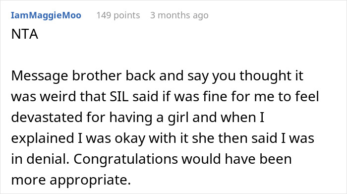 Married Couple Reveals They&rsquo;re Expecting A Daughter, SIL Tells Wife She Should Feel Devastated