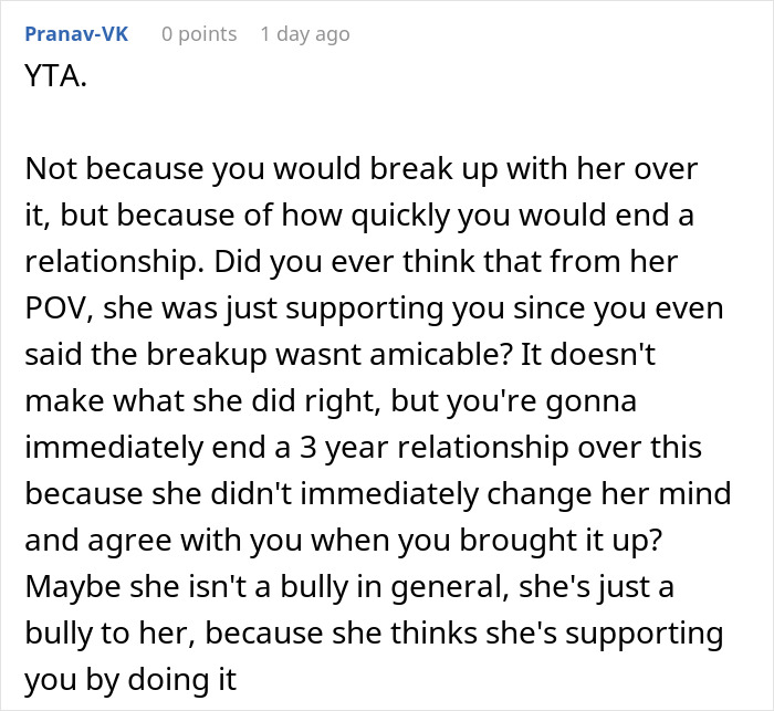 Man Asks If He&rsquo;s A Jerk To Break Up With Fianc&eacute;e Over Her Comments To His Ex, Splits The Internet