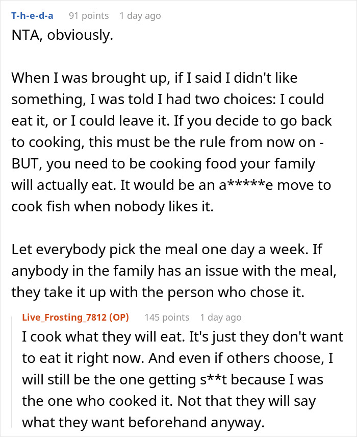 Teen Can't Keep Up With Family's Food Preferences, Starts Cooking Only For Himself, It Angers Family