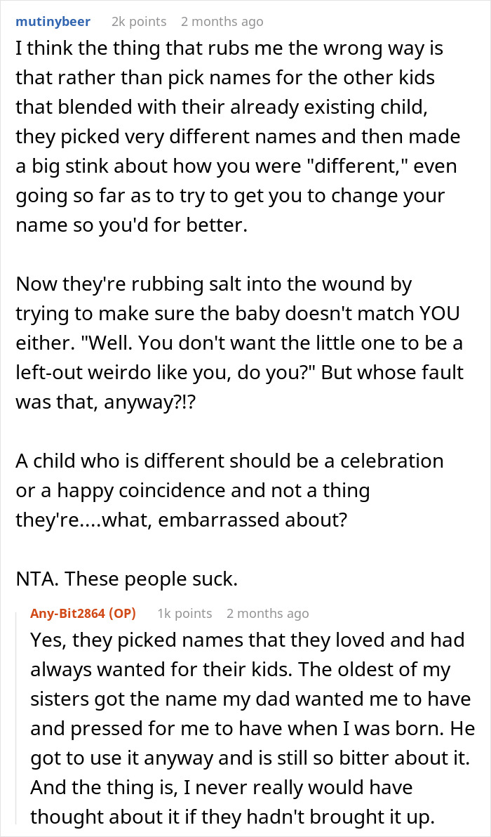 Woman Stands Up To Half-Siblings Who Don’t Want Her Baby’s Name To Stand Out Among Theirs Woman Stands Up To Half-Siblings Who Don’t Want Her Baby’s Name To Stand Out Among Theirs