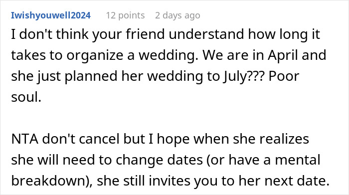 "AITA For Choosing A Concert Over My Best Friend's Wedding?"