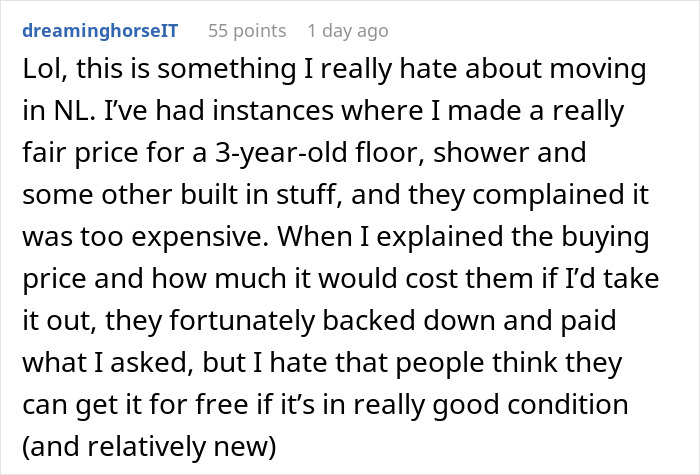 Woman Refuses To Buy Previous Tenant's Stuff, Hoping She'll Leave It Anyway, Comes To Regret It