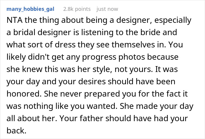 &ldquo;[Am I The Jerk] For Not Wearing The Wedding Dress My Stepsister Handmade For Me?&rdquo;