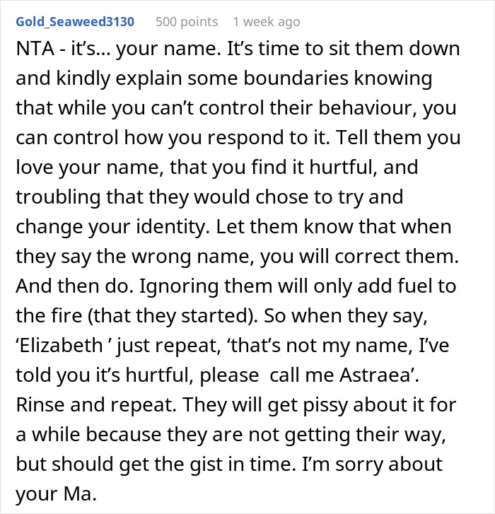 Grandparents Think It&rsquo;s Okay To &lsquo;Rename&rsquo; Granddaughter As They Don&rsquo;t Like Her Name, She Ignores Them