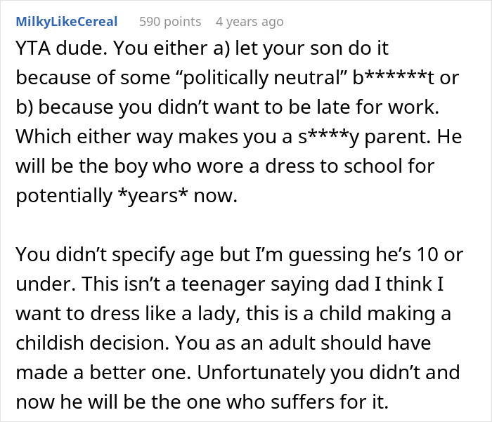 Son Is Sent Back From School Because His Dress Was Too Distracting, Husband Faces Backlash Son Is Sent Back From School Because His Dress Was Too Distracting, Husband Faces Backlash
