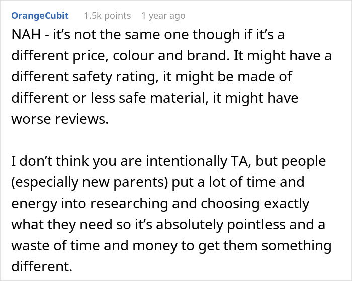 Person Gets A Different Gift For A Pregnant Friend Than On Registry, Ends Up Having To Cancel It - 8