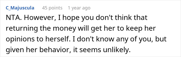 "AITA For Returning The Money To My MIL In Front Of Everyone, Embarrassing Her?" "AITA For Returning The Money To My MIL In Front Of Everyone, Embarrassing Her?"