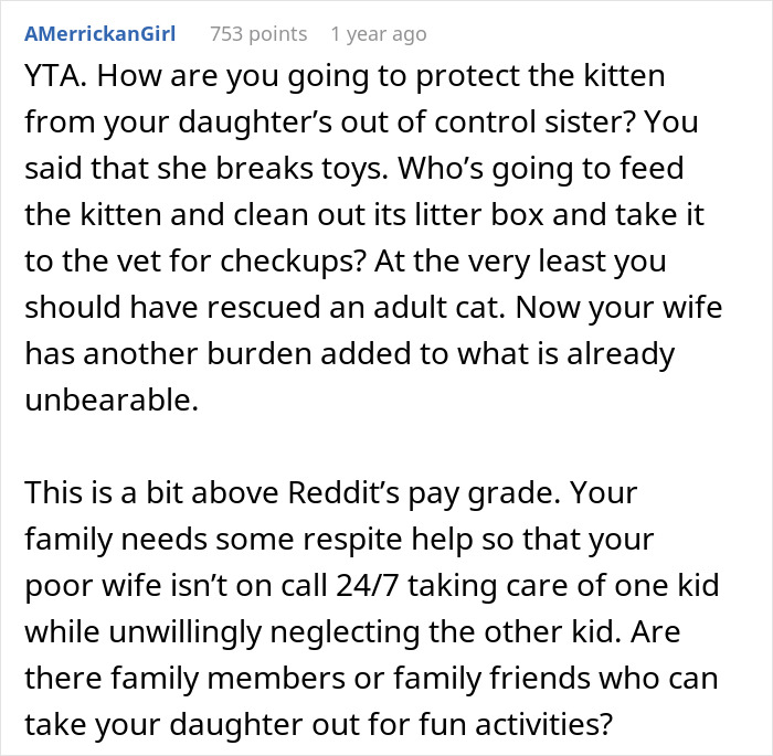 Dad Done Seeing Elder Daughter Suffer Over Her Disabled Sister, Gets Her A Kitten, Drama Ensues - 23