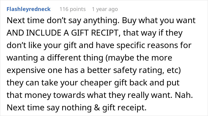 Person Gets A Different Gift For A Pregnant Friend Than On Registry, Ends Up Having To Cancel It - 12