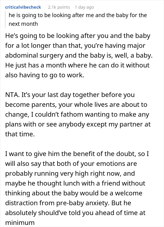 Man Upsets Wife The Day Before Her C-Section By Making Plans With Friends Without Her