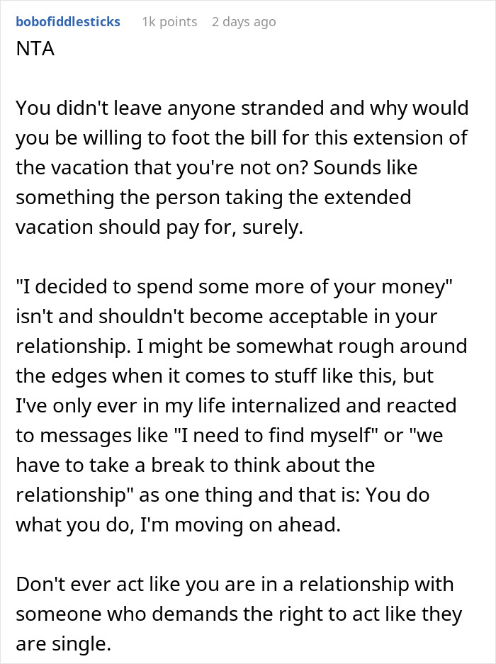 &ldquo;Rude Awakening&rdquo;: Woman &ldquo;Finds Herself&rdquo; Single After BF Learns Why She Wanted A Solo Vacation