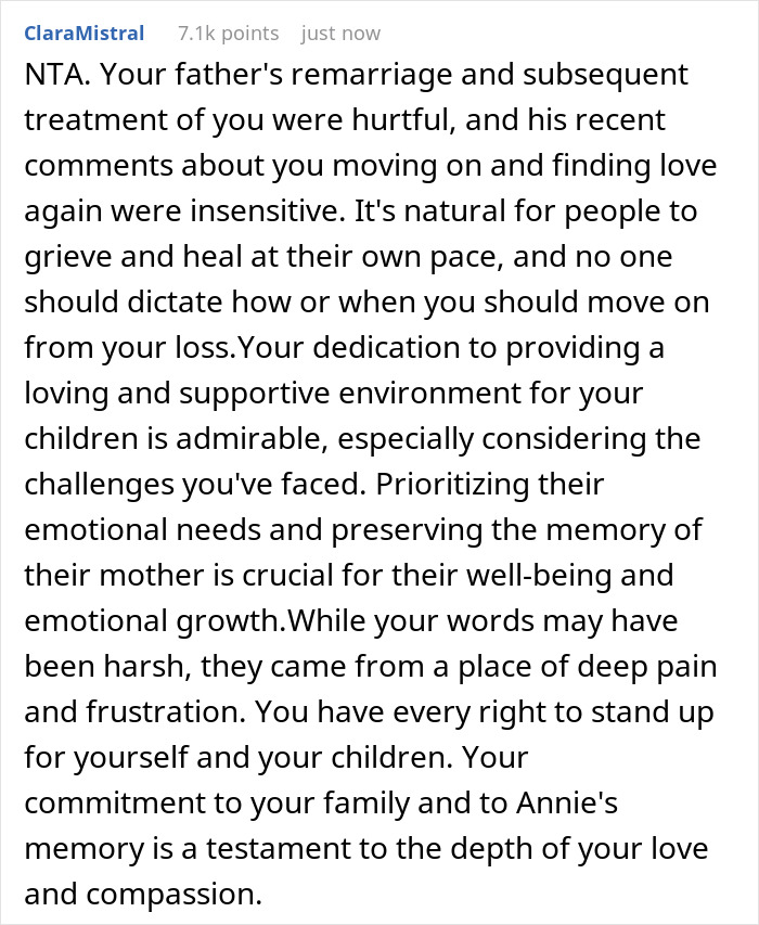 Dad Gets Upset With Son Who Lost His Wife For Judging His Decisions When He Himself Was Widowed  - 17