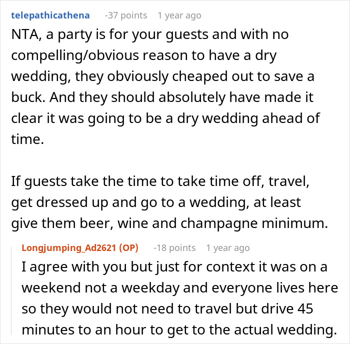 "He Was Tacky And Rude": Sister Freaks At Brother's Alcohol-Free Wedding "He Was Tacky And Rude": Sister Freaks At Brother's Alcohol-Free Wedding
