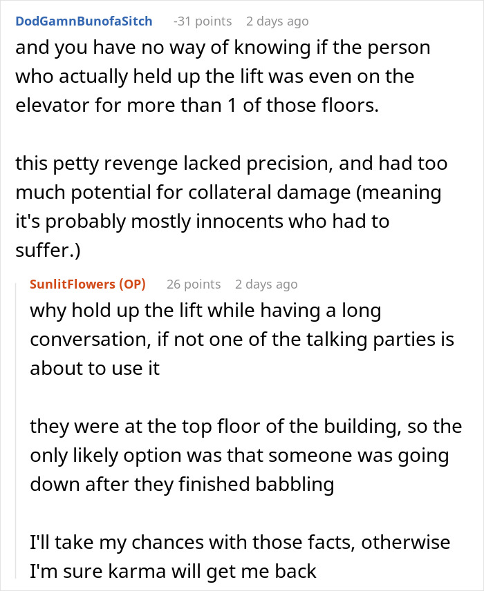 Person Forced To Take The Stairs As Neighbors Hold Up Lift, Makes Sure They Regret It