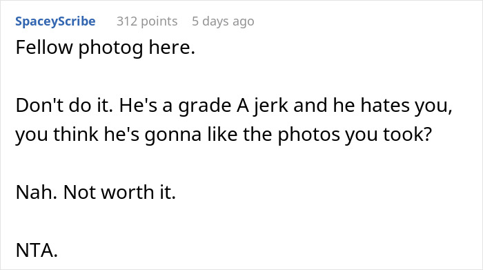 Photographer Wants To Cancel SIL's Engagement Shoot After Learning The Couple Hates Her