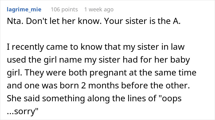 Woman Hides Her Unborn Baby’s Name From Copycat Sister Who Stole Her Last Two Baby Name Ideas Woman Hides Her Unborn Baby’s Name From Copycat Sister Who Stole Her Last Two Baby Name Ideas