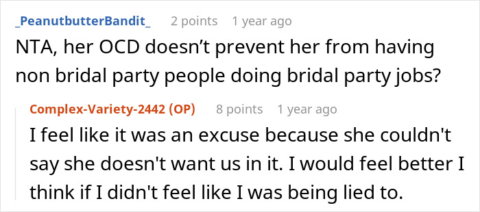 Woman Upset She Can’t Be A Bridesmaid Because Of Bride’s OCD, Splits The Internet - 26