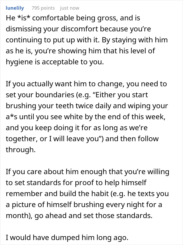 Guy Doesn't Understand The Meaning Of Hygiene, His GF Puts Up With It For 2 Years - 20