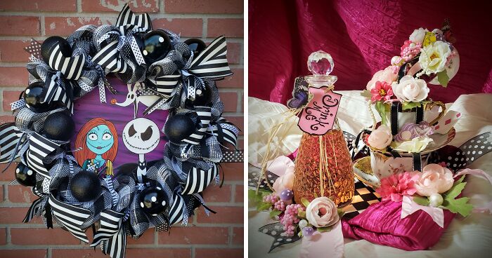 Here Are My Wreaths And Centrepiece That I Made Inspired By Pop Culture Animations