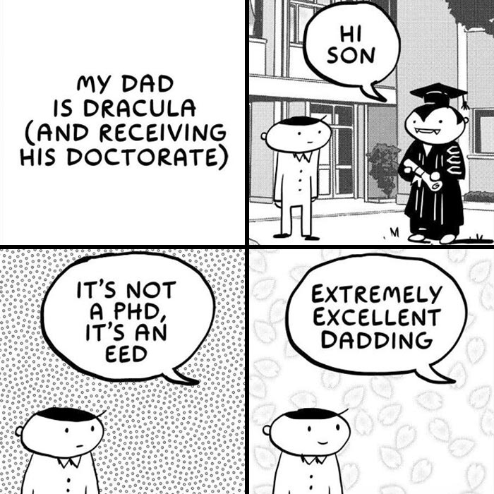 Funny Comics Exploring The Father-Son Relationship Through Shapeshifting Dracula And His Son (30 Pics)