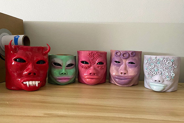 My Creepy Handmade Plant Pots