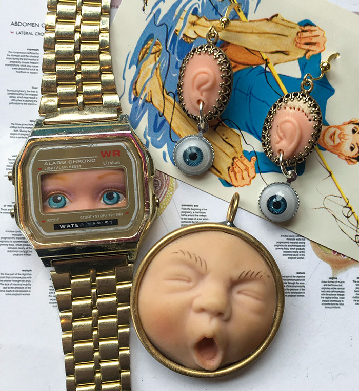 Weird Jewelry I Made For A Horror Movie Convention. All Made From Thrifted Dolls