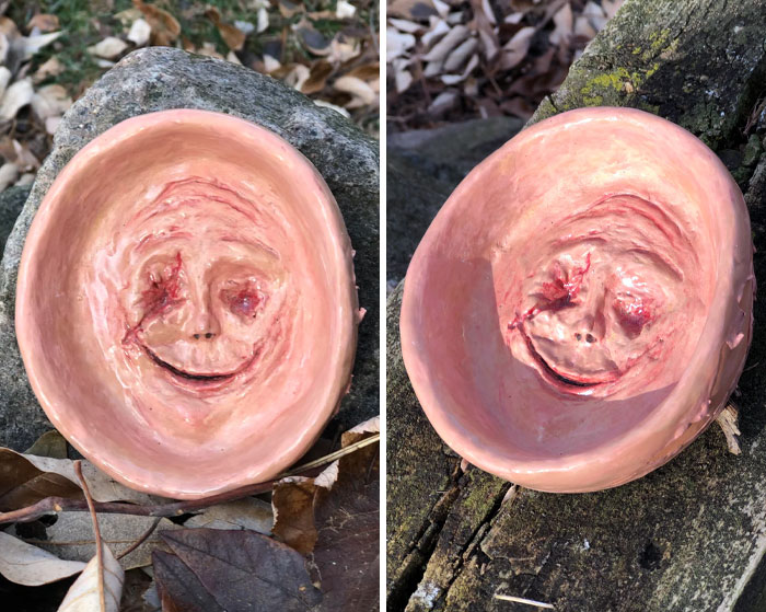 A Creepy Peeling Tray I Made For Storing Guitar Picks