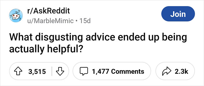 “What Disgusting Advice Ended Up Being Actually Helpful?” (25 Answers) - 1