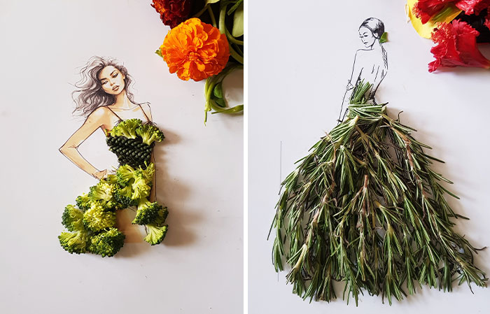 I Created Unique Dresses Using Pulses, Fruit And Vegetables (17 Pics)