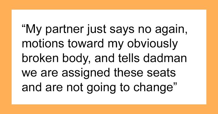 Injured Woman Refuses To Be Bullied Out Of Her Priority Seat By Entitled Dad