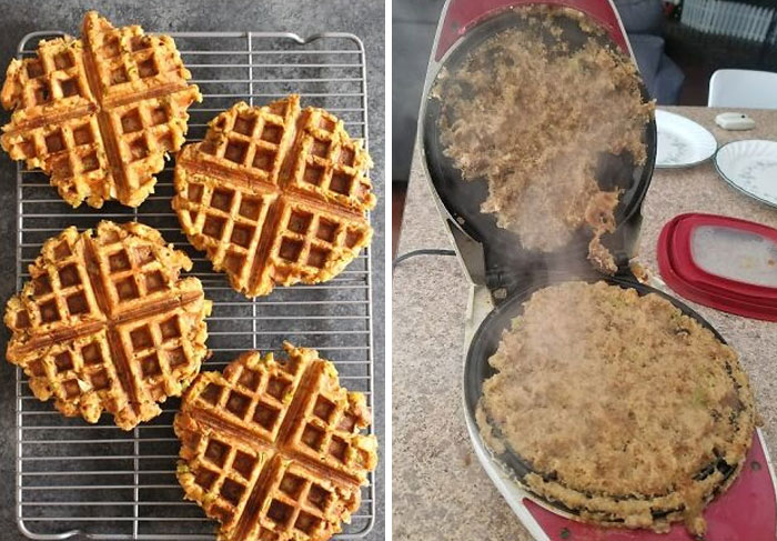 Leftover Stuffing Waffles