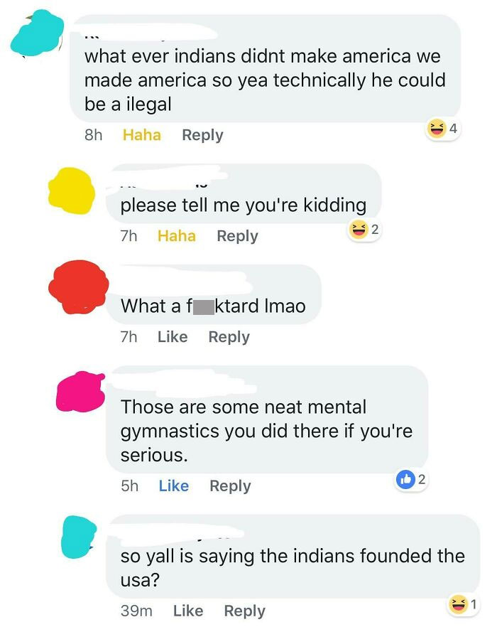 I Found This Dude Saying That Native Americans Are Illegal Immigrants. This Is A New Level