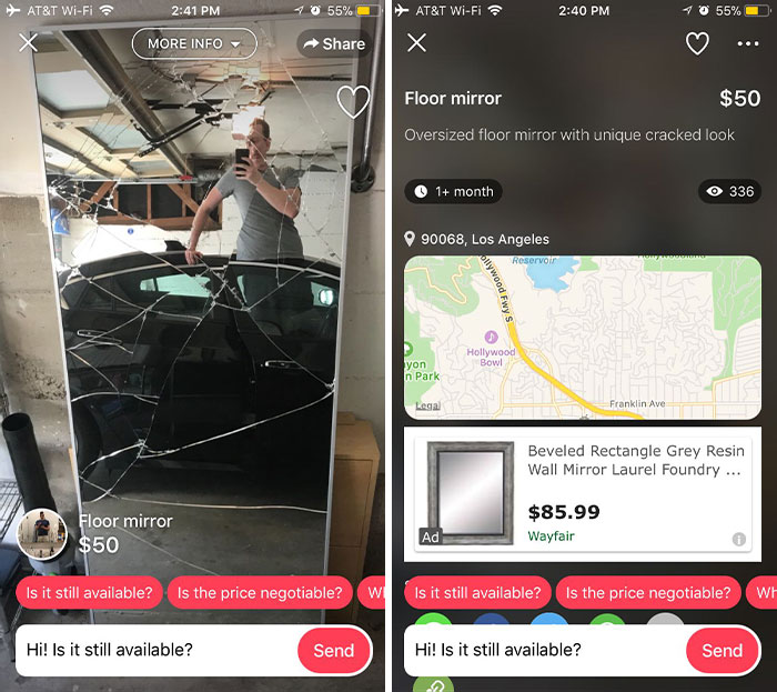 Mirror With Unique Cracked Look