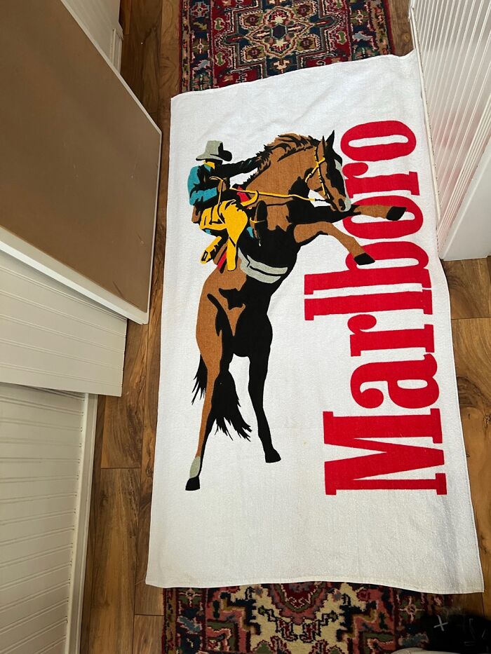 My Vintage Marlboro Man Beach Towel. But Don’t Smoke