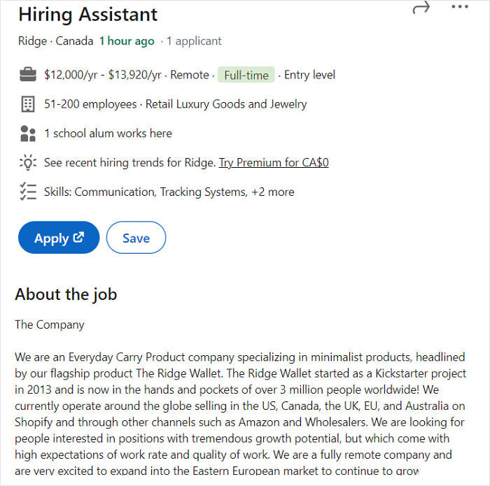 We're Looking For An Experienced Candidate To Do Hiring/Onboarding, And Will Pay Half Of Min. Wage