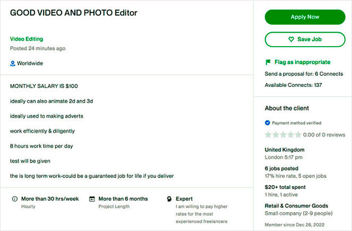 Full Time Job, Must Have Experience, $100/Month - Where Do I Sign Up??