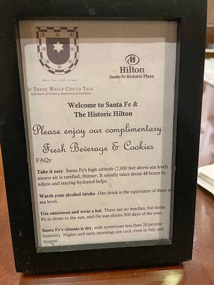 A Higher-Altitude Hotel Telling You To Watch Your Alcohol Consumption