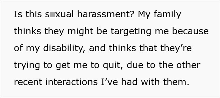 Woman Feels She Is Being Targeted At Work For Being Disabled When Manager Makes Fuss About Her Bra 