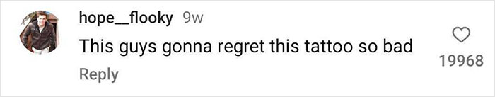 Comment on viral Mario tattoo: "This guy's gonna regret this tattoo so bad," with 19968 likes.